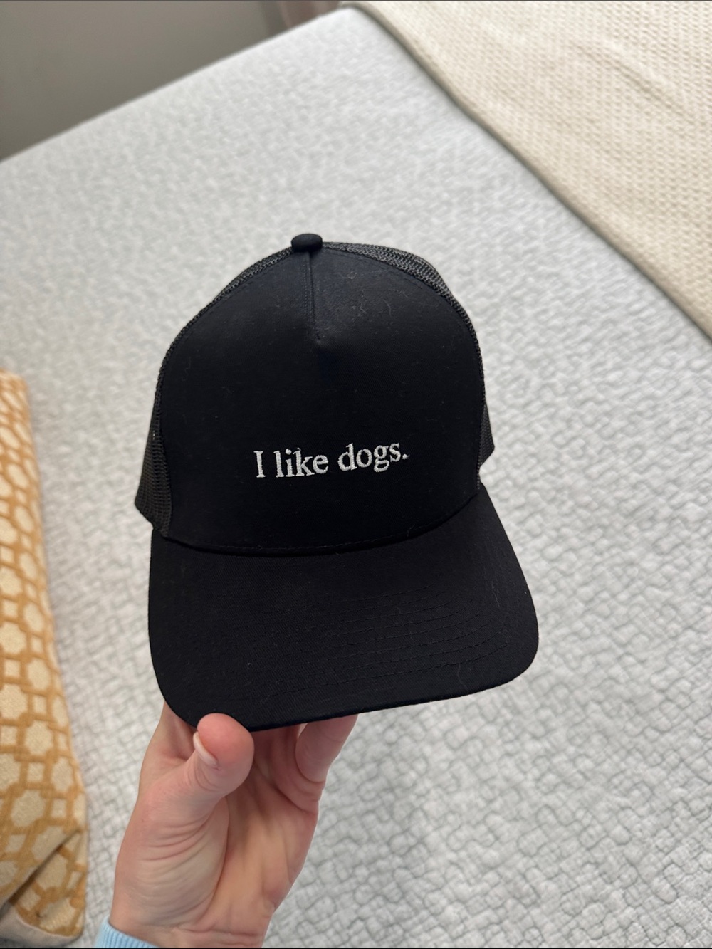 I like dogs. Black Trucker Cap - Unbranded
